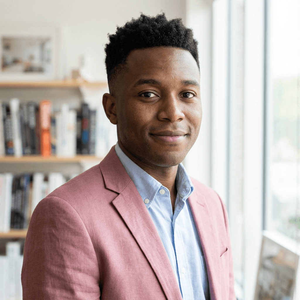 Tyrone J. standing by a car with a confident smile